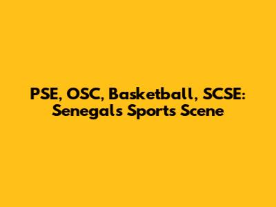 PSE, OSC, Basketball, SCSE: Senegal's Sports Scene