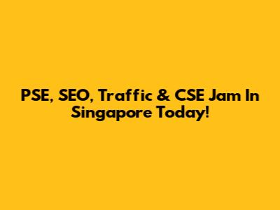 PSE, SEO, Traffic & CSE Jam In Singapore Today!