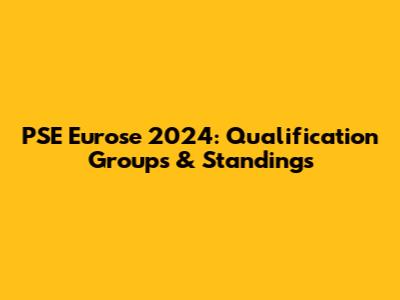 PSE Eurose 2024: Qualification Groups & Standings