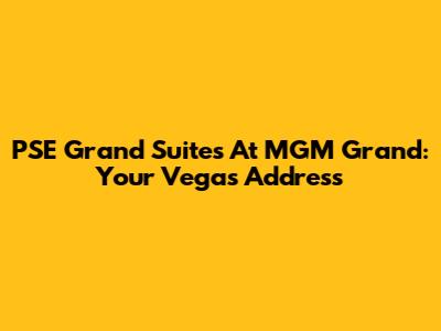 PSE Grand Suites At MGM Grand: Your Vegas Address