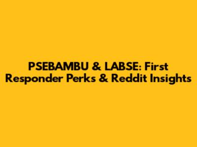 PSEBAMBU & LABSE: First Responder Perks & Reddit Insights