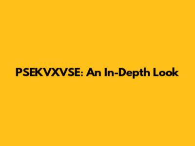 PSEKVXVSE: An In-Depth Look