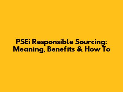 PSEi Responsible Sourcing: Meaning, Benefits & How To