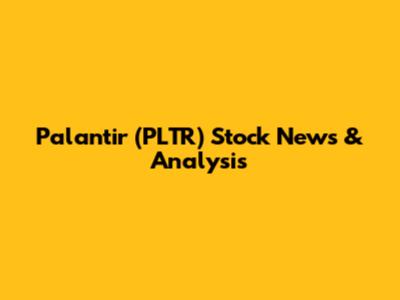 Palantir (PLTR) Stock News & Analysis