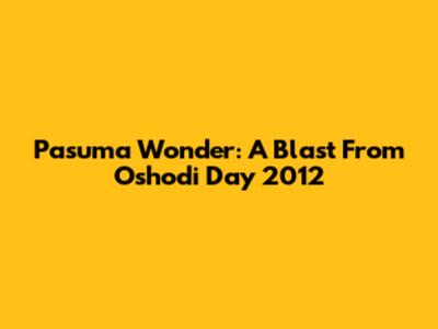 Pasuma Wonder: A Blast From Oshodi Day 2012
