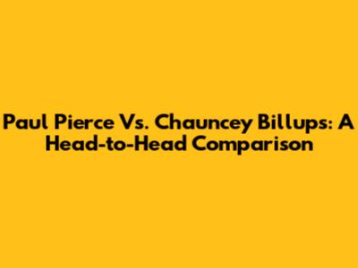Paul Pierce Vs. Chauncey Billups: A Head-to-Head Comparison