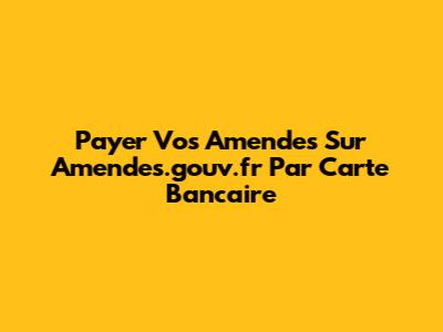 Payer Vos Amendes Sur Amendes.gouv.fr Par Carte Bancaire