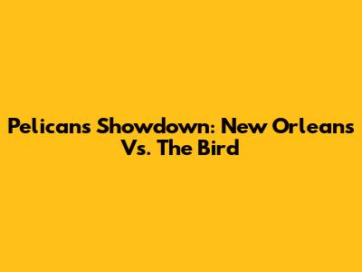 Pelicans Showdown: New Orleans Vs. The Bird