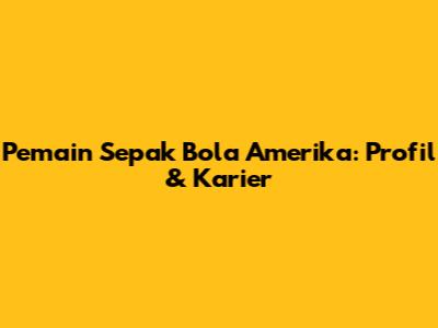 Pemain Sepak Bola Amerika: Profil & Karier