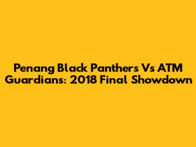 Penang Black Panthers Vs ATM Guardians: 2018 Final Showdown