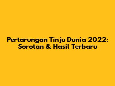 Pertarungan Tinju Dunia 2022: Sorotan & Hasil Terbaru