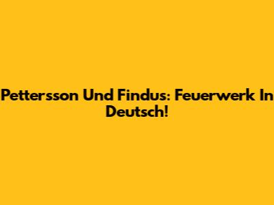Pettersson Und Findus: Feuerwerk In Deutsch!