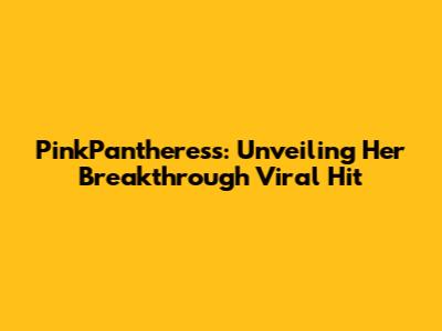PinkPantheress: Unveiling Her Breakthrough Viral Hit
