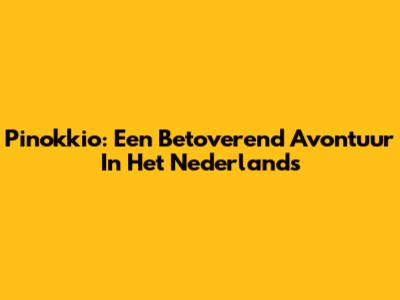 Pinokkio: Een Betoverend Avontuur In Het Nederlands