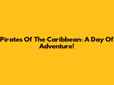 Pirates Of The Caribbean: A Day Of Adventure!