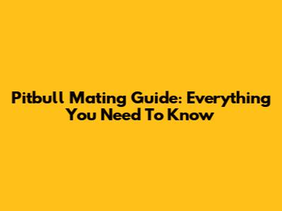 Pitbull Mating Guide: Everything You Need To Know
