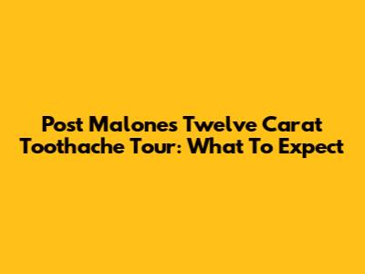 Post Malone's Twelve Carat Toothache Tour: What To Expect