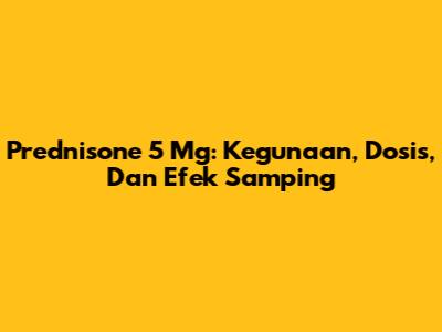 Prednisone 5 Mg: Kegunaan, Dosis, Dan Efek Samping