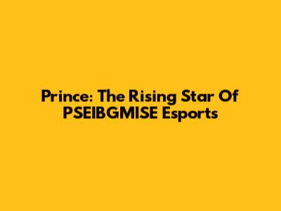 Prince: The Rising Star Of PSEIBGMISE Esports