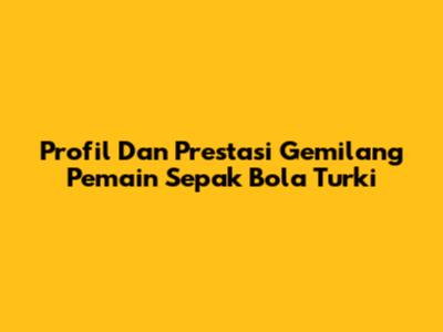 Profil Dan Prestasi Gemilang Pemain Sepak Bola Turki
