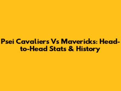 Psei Cavaliers Vs Mavericks: Head-to-Head Stats & History