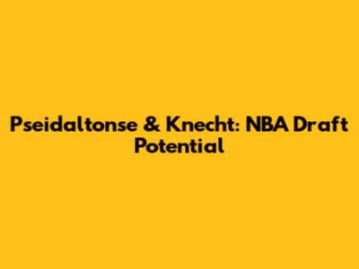 Pseidaltonse & Knecht: NBA Draft Potential