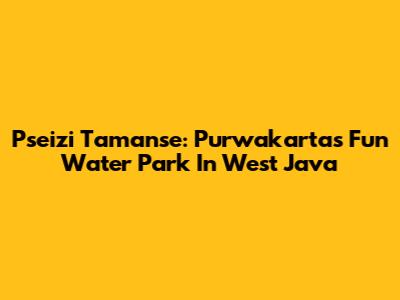 Pseizi Tamanse: Purwakarta's Fun Water Park In West Java