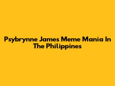 Psybrynne James Meme Mania In The Philippines