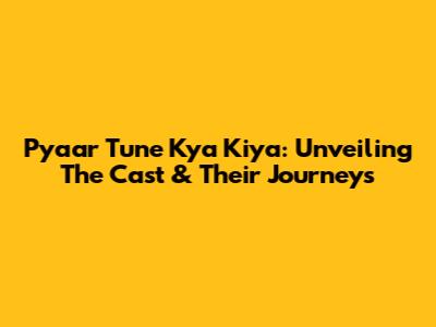Pyaar Tune Kya Kiya: Unveiling The Cast & Their Journeys