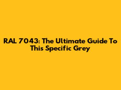 RAL 7043: The Ultimate Guide To This Specific Grey