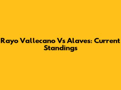 Rayo Vallecano Vs Alaves: Current Standings