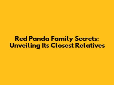 Red Panda Family Secrets: Unveiling Its Closest Relatives