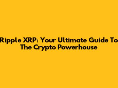 Ripple XRP: Your Ultimate Guide To The Crypto Powerhouse