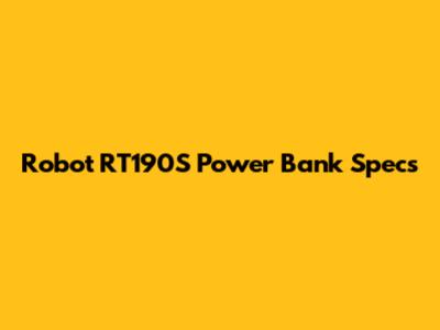 Robot RT190S Power Bank Specs