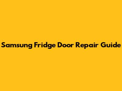 Samsung Fridge Door Repair Guide