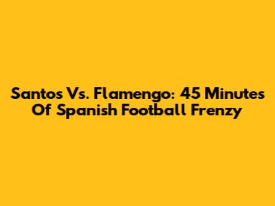 Santos Vs. Flamengo: 45 Minutes Of Spanish Football Frenzy