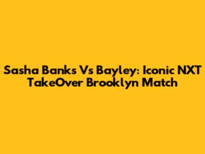 Sasha Banks Vs Bayley: Iconic NXT TakeOver Brooklyn Match