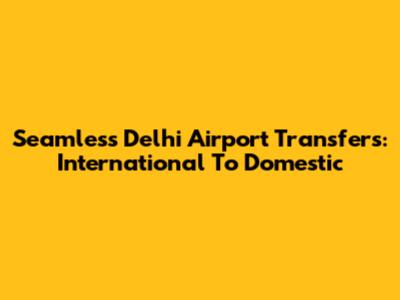 Seamless Delhi Airport Transfers: International To Domestic