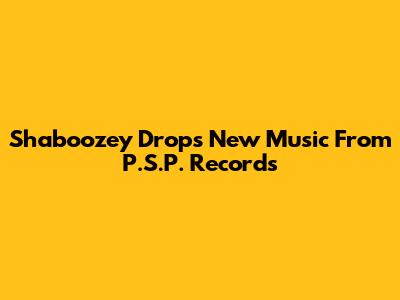 Shaboozey Drops New Music From P.S.P. Records