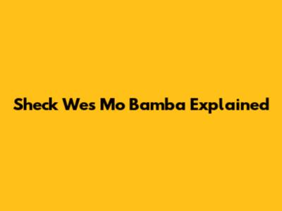 Sheck Wes' "Mo Bamba" Explained