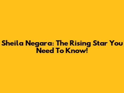 Sheila Negara: The Rising Star You Need To Know!