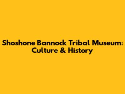 Shoshone Bannock Tribal Museum: Culture & History