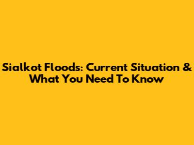 Sialkot Floods: Current Situation & What You Need To Know