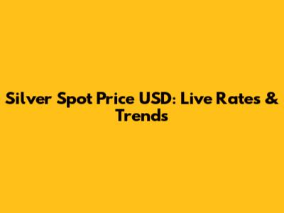 Silver Spot Price USD: Live Rates & Trends