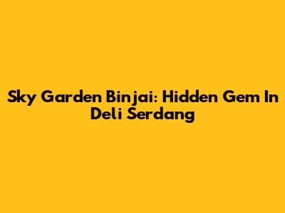 Sky Garden Binjai: Hidden Gem In Deli Serdang