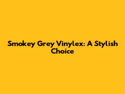 Smokey Grey Vinylex: A Stylish Choice