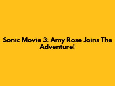 Sonic Movie 3: Amy Rose Joins The Adventure!