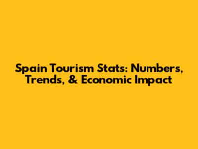 Spain Tourism Stats: Numbers, Trends, & Economic Impact
