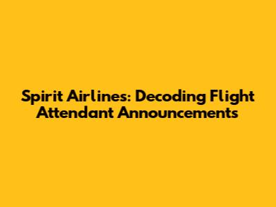 Spirit Airlines: Decoding Flight Attendant Announcements