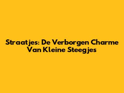 Straatjes: De Verborgen Charme Van Kleine Steegjes